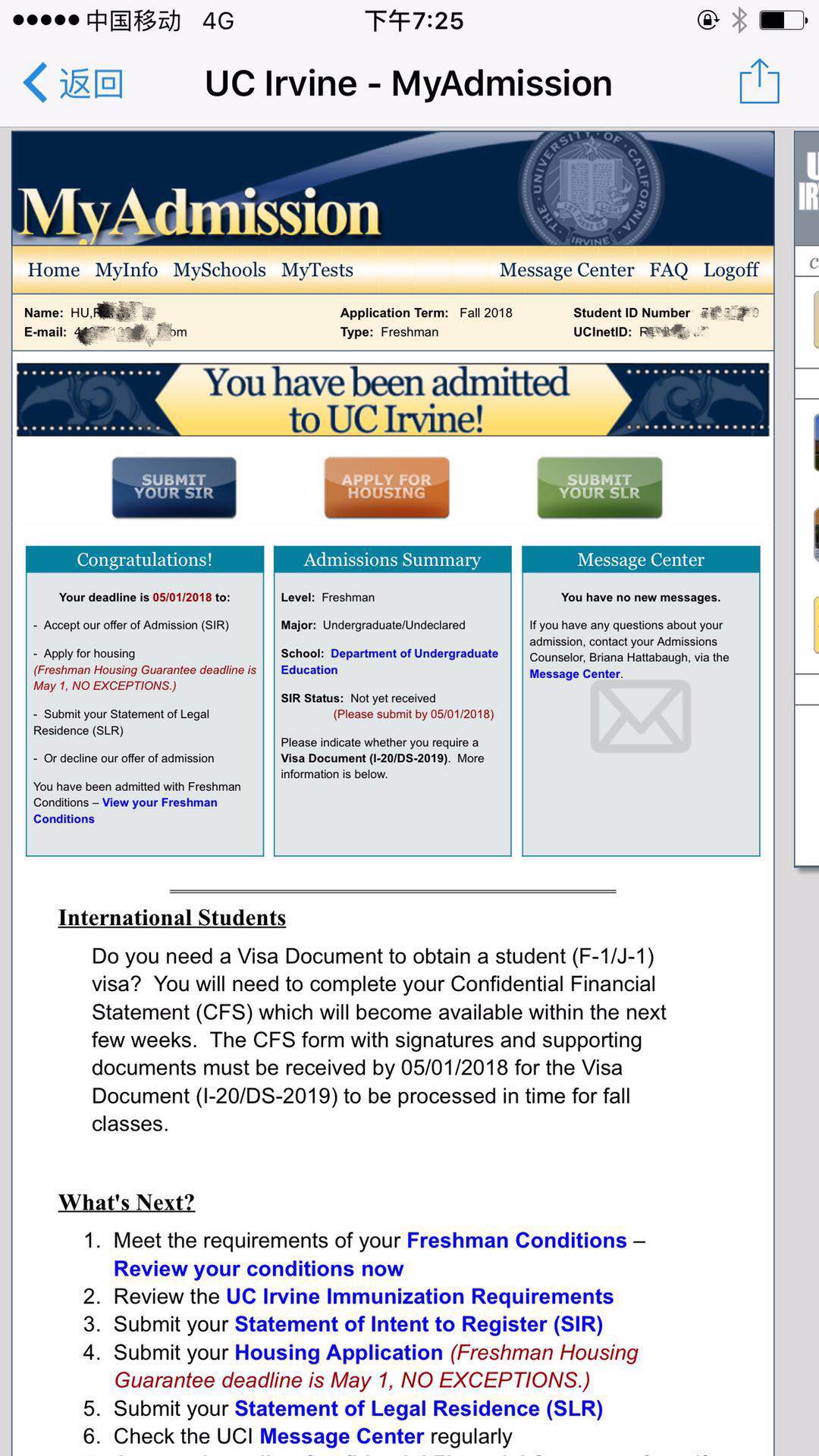 恭喜Sam Hu獲得美國加州大學(xué)歐文分校和明尼蘇達大學(xué)雙城分校錄取通知書(shū)?。?！